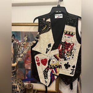 Novelty Playing Card Sequin Vest ♥️ ♠️♦️ ♣️ 🃏✨